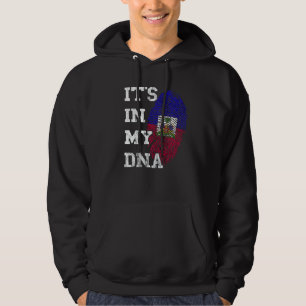Det är i min dinska haitiska rötter Haitis Flagga Hoodie