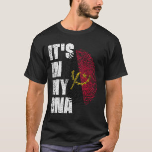 DET ÄR I MIN DNA Angola Flagga T Shirt
