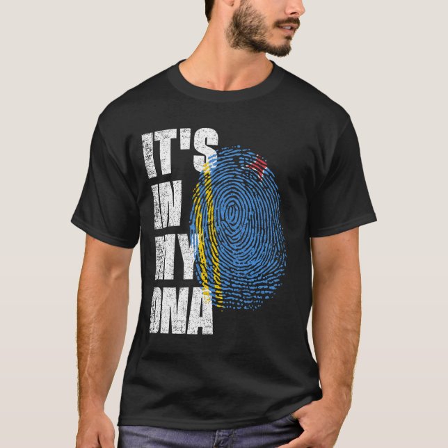DET ÄR I MIN DNA Aruba Flagga T Shirt (Framsida)