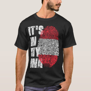 DET ÄR I MIN DNA Austria Flagga Boy Girl Gift T Shirt