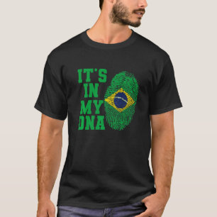 Det är i min DNA-brasilianska flagga i brasiliansk T Shirt