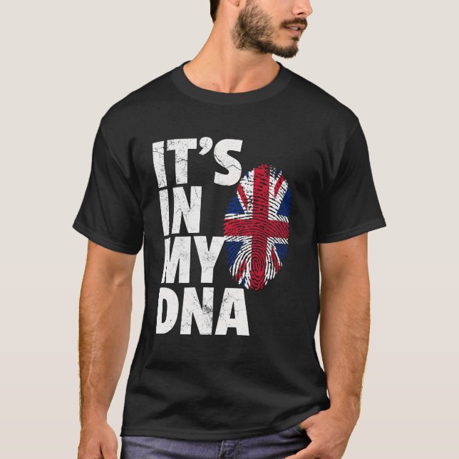 Det är i min DNA British Flagga England Storbritan T Shirt (Framsida)