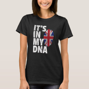 DET ÄR I MIN DNA Brittisk Flagga England Storbrita T Shirt