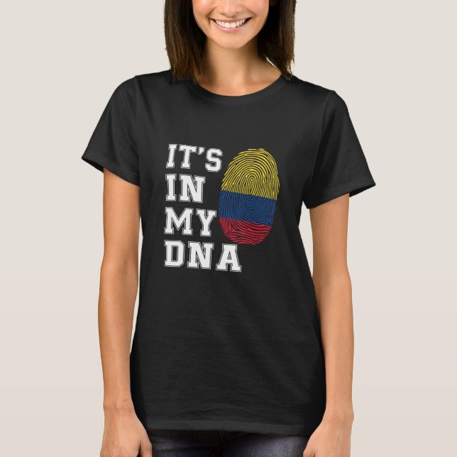Det är i min DNA-colombianer Proud Colombia Flagga T Shirt (Framsida)