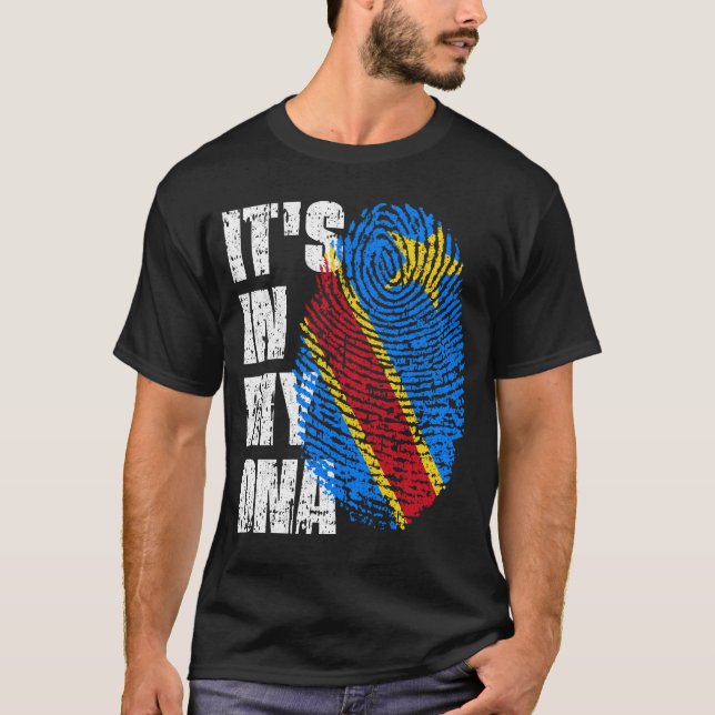 DET ÄR I MIN DNA Congo Flagga Boy Girl Gift T Shirt (Framsida)