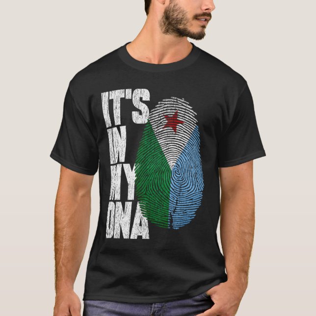 Det är i min DNA Djiboutian Proud Djibouti Flagga T Shirt (Framsida)