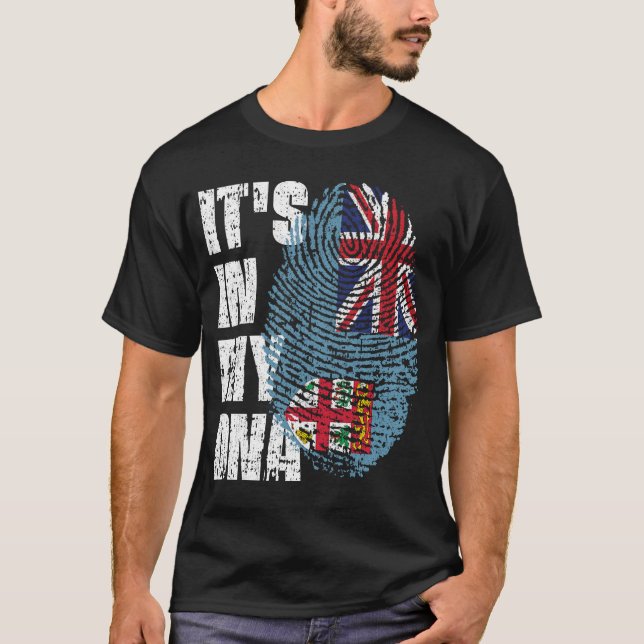 DET ÄR I MIN DNA Fiji Flagga Boy Girl Gift T Shirt (Framsida)