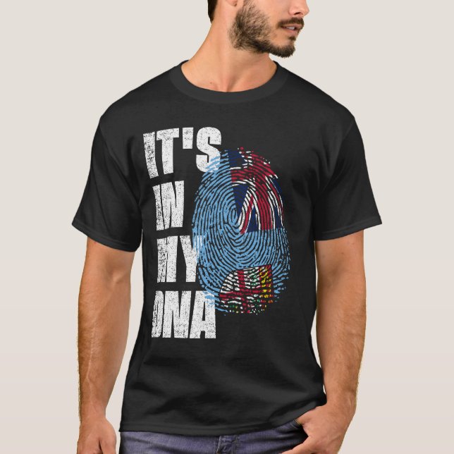 DET ÄR I MIN DNA Fiji Flagga T Shirt (Framsida)