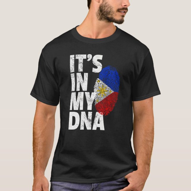 Det är i min Dna Filippins Flagga Souvenir Home T Shirt (Framsida)