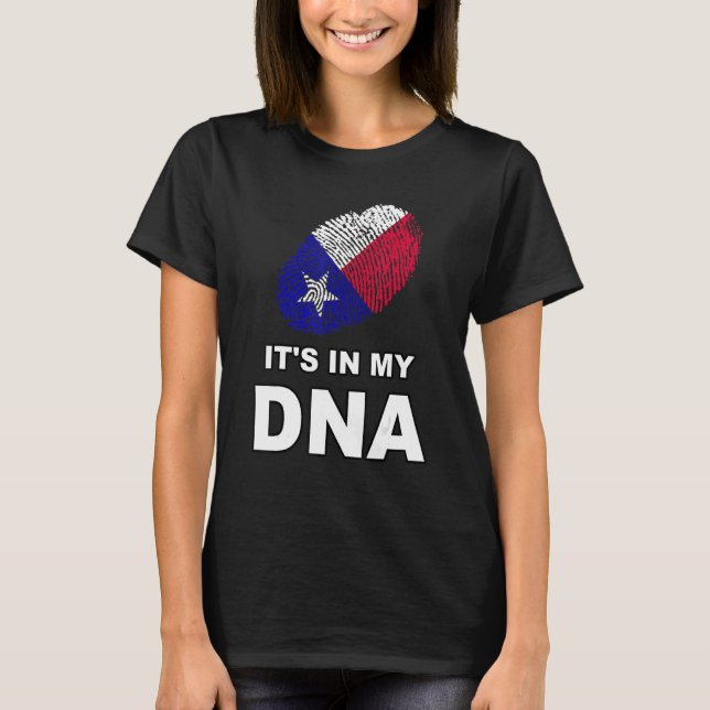 Det är i min Dna Fingerprint Texas Texan Flagga Th T Shirt (Framsida)