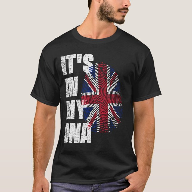 DET ÄR I MIN DNA-Flagga I Storbritannien T Shirt (Framsida)