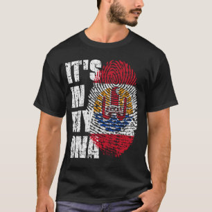 DET ÄR I MIN DNA-Fransk Polynesia Flagga Boy Girl T Shirt