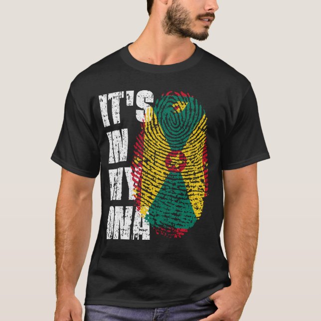 DET ÄR I MIN DNA Grenada Flagga Boy Girl Gift T Shirt (Framsida)