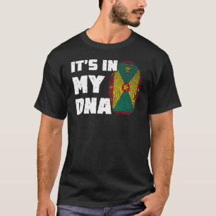 Det är i min DNA Grenada Flagga Fingerprint Manar  T Shirt