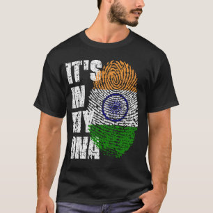 DET ÄR I MIN DNA India Flagga Boy Girl Gift T Shirt