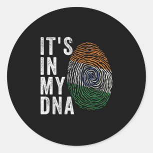 Det är i min DNA - Indiens Flagga Runt Klistermärke