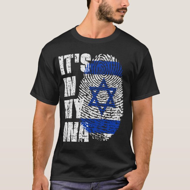 DET ÄR I MIN DNA Israel Flagga Boy Girl Gift T Shirt (Framsida)