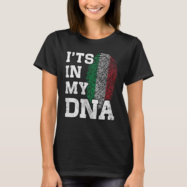 Det är i min DNA-Italien Fingerprint Proud Fla T Shirt (Framsida)