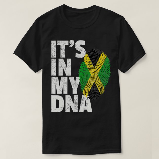 DET ÄR I MIN DNA Jamaican Jamaica Flagga Pride Nat T Shirt (Design framsida)