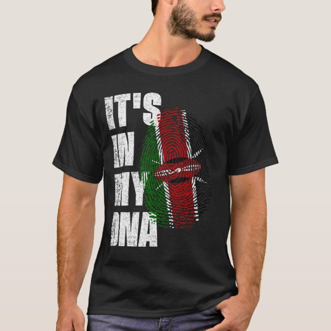 DET ÄR I MIN DNA Kenya Flagga T Shirt (Framsida)