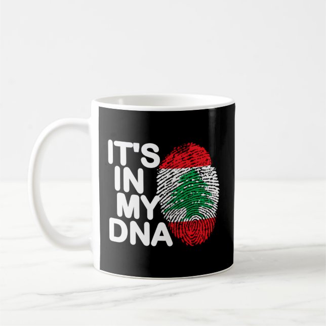Det är i min DNA Libanons Flagga Libanesiska rötte Kaffemugg (Vänster)