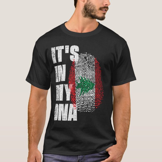 DET ÄR I MIN DNA-Libanons Flagga T Shirt (Framsida)