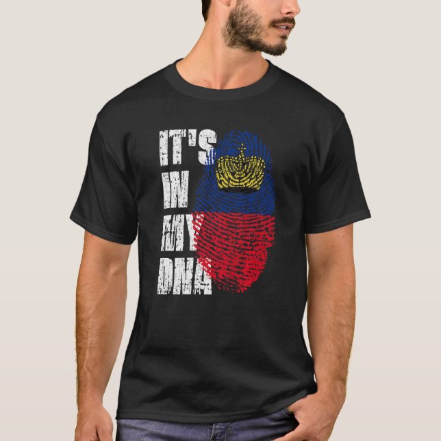 Det är i min Dna Liechtenstein Liechtensteins Flag T Shirt (Framsida)