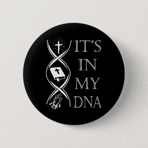 Det Är I Min Dna Lita På Gud Jesus Kristet Tro Män Knapp