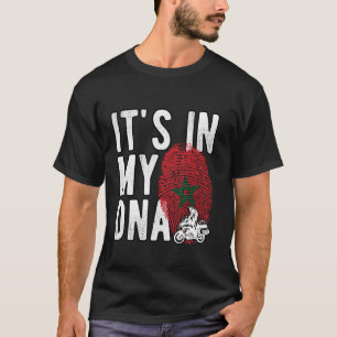 Det är i min DNA Marocko Flagga Moroccan motorcyke T Shirt
