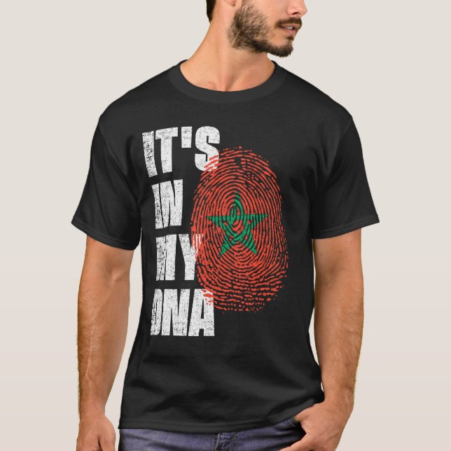 DET ÄR I MIN DNA Marocko-Flagga T Shirt (Framsida)