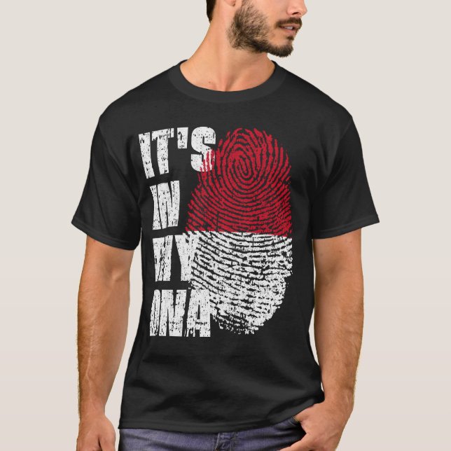 DET ÄR I MIN DNA Monaco Flagga Boy-gåva T Shirt (Framsida)