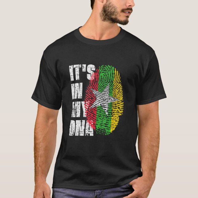 Det är i min Dna Myanmar-Flagga T Shirt (Framsida)