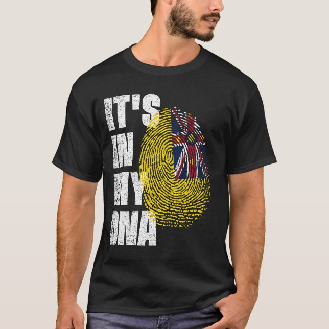 DET ÄR I MIN DNA Niue Flagga T Shirt (Framsida)