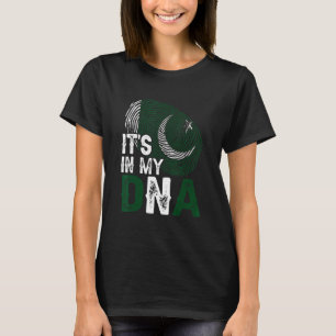 Det är i min Dna Pakistan Flagga Fingerprint Patri T Shirt