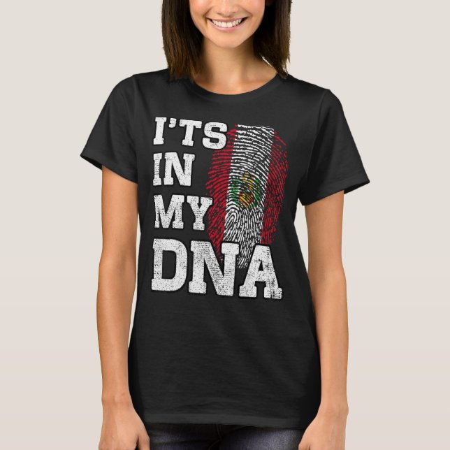 Det är i min DNA Peruvian Fingerprint Proud Peru F T Shirt (Framsida)