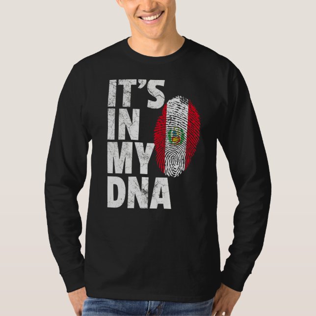 Det är i min Dna Peruvian Peru Flagga Souvenir T Shirt (Framsida)
