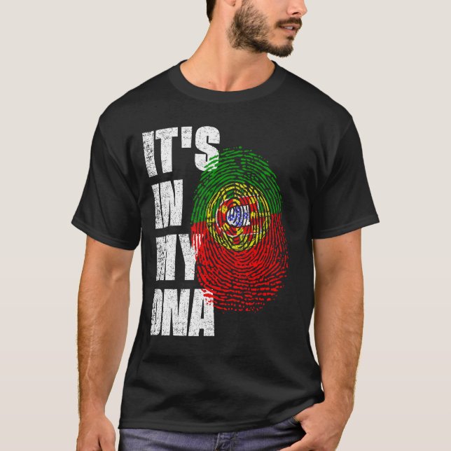 DET ÄR I MIN DNA Portugal-Flagga T Shirt (Framsida)