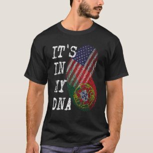DET ÄR I MIN DNA Portugisisk Amerikansk Flagga U T Shirt