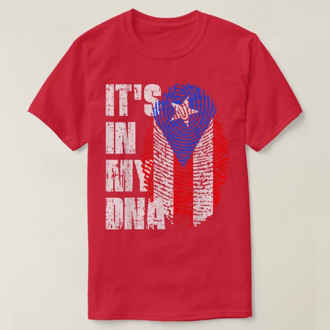 DET ÄR I MIN DNA Puerto Rico Flagga Puerto Rican T Shirt (Design framsida)