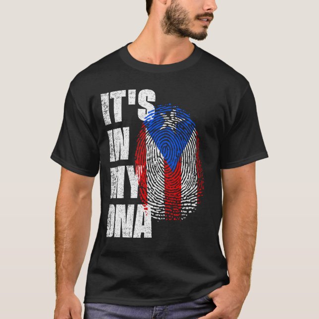 DET ÄR I MIN DNA Puerto Rico Flagga T Shirt (Framsida)