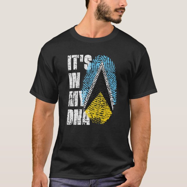 Det är i min Dna Saint Lucia Flagga Saint Lucian T Shirt (Framsida)