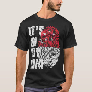 DET ÄR I MIN DNA Singapores Flagga Girl Gift T Shirt