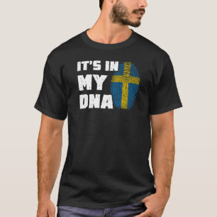 Det är i min DNA-Sverige Flagga Fingerprint Manar T Shirt