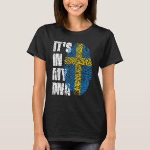 Det är i min DNA-Sverige Flagga svenska T Shirt