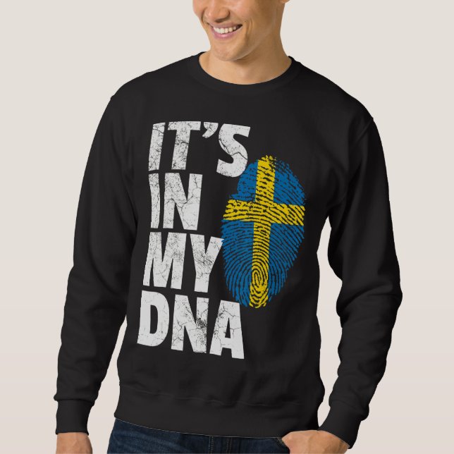 Det är i min DNA-Sverige, svenska Flagga Women Lång Ärmad Tröja (Framsida)