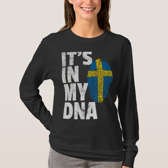 Det är i min DNA-Sverige, svenska Flagga Women T Shirt (Framsida)