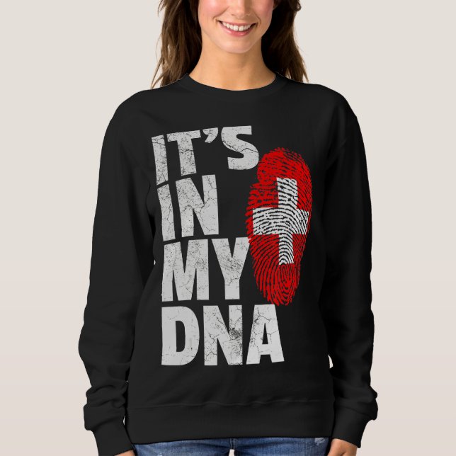 Det är i Min Dna Swiss Flagga Women T Shirt (Framsida)