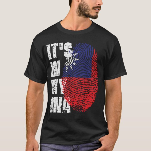 DET ÄR I MIN DNA Taiwans Flagga Boy Girl Gift T Shirt (Framsida)