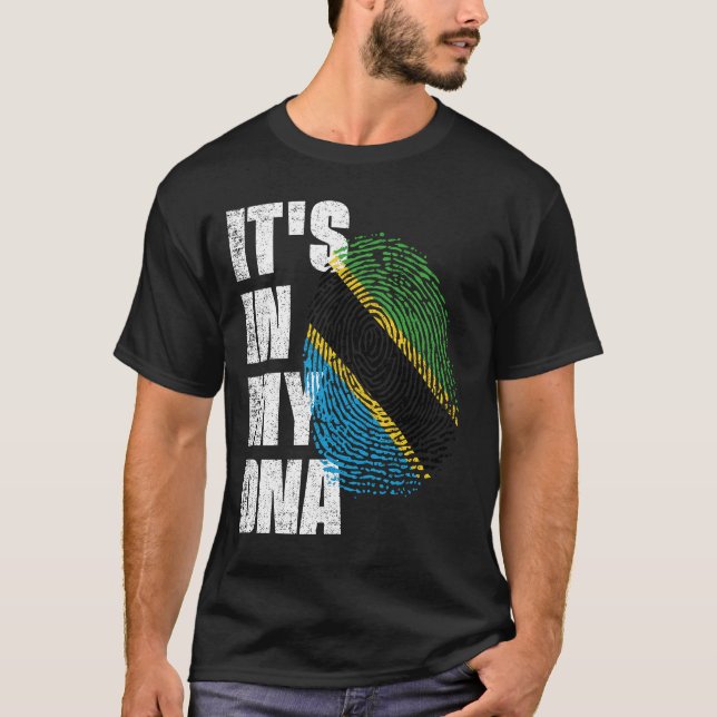 DET ÄR I MIN DNA Tanzania Flagga T Shirt (Framsida)