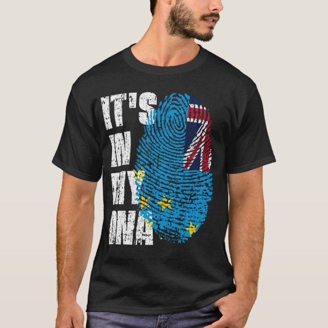 DET ÄR I MIN DNA Tuvalu Flagga Boy Girl Gift T Shirt (Framsida)